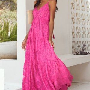 NWT VICI Collection Follow Your Bliss Pink Maxi Dress Size XL